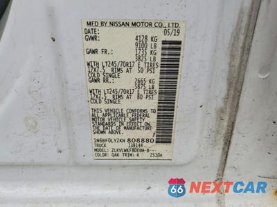 Zdjęcie 13 z 13 samochodu: 2019 NISSAN NV 2500 HD S VIN:1N6BF0LY2KN808880 - miniatura