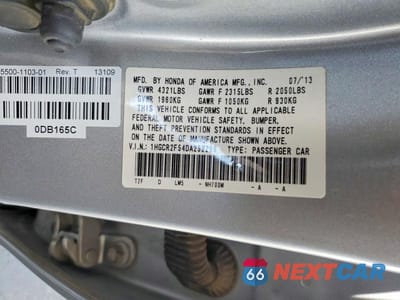 Zdjęcie 13 z 13 samochodu: 2013 HONDA ACCORD SPORT VIN:1HGCR2F54DA252269 - miniatura