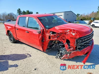 Czwarte zdjęcie samochodu z boku: 2022 CHEVROLET SILVERADO K1500 CUSTOM VIN:1GCPDBEK5NZ528340 - miniatura