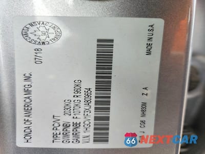 Zdjęcie 12 z 12 samochodu: 2018 HONDA ACCORD SPORT VIN:1HGCV1F3XJA809654 - miniatura