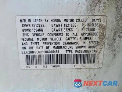 Zdjęcie 12 z 12 samochodu: 2013 HONDA FIT SPORT VIN:JHMGE8H56DC046465 - miniatura