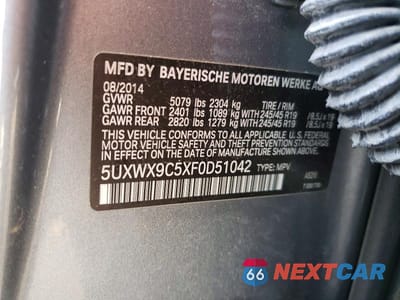 Zdjęcie 12 z 12 samochodu: 2015 BMW X3 XDRIVE28I VIN:5UXWX9C5XF0D51042 - miniatura