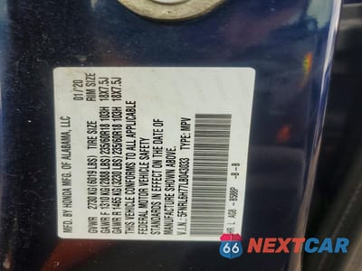 Zdjęcie 14 z 14 samochodu: 2020 HONDA ODYSSEY EXL VIN:5FNRL6H77LB043033 - miniatura