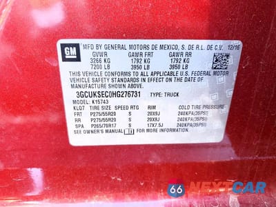 Zdjęcie 12 z 12 samochodu: 2017 CHEVROLET SILVERADO K1500 LTZ VIN:3GCUKSEC0HG276731 - miniatura