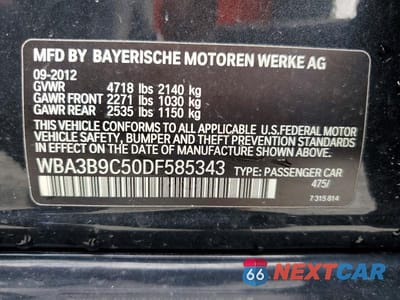 Zdjęcie 12 z 12 samochodu: 2013 BMW 335 XI VIN:WBA3B9C50DF585343 - miniatura