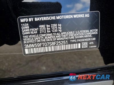 Zdjęcie 12 z 12 samochodu: 2025 BMW M340I VIN:3MW59FT07S8F25251 - miniatura
