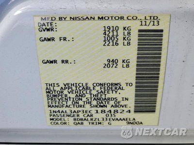 Zdjęcie 12 z 12 samochodu: 2014 NISSAN ALTIMA VIN:1N4AL3AP3EC184824 - miniatura
