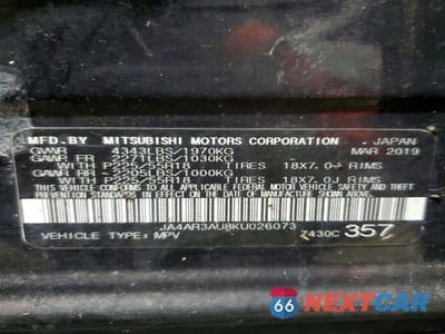 Zdjęcie 13 z 13 samochodu: 2019 MITSUBISHI OUTLANDER SPORT ES VIN:JA4AR3AU8KU026073 - miniatura