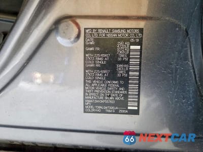 Zdjęcie 14 z 14 samochodu: 2019 NISSAN ROGUE SV VIN:KNMAT2MV0KP557613 - miniatura