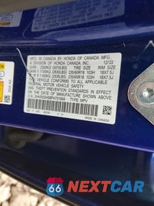 Zdjęcie 13 z 13 samochodu: 2023 HONDA CR-V VIN:2HKRS5H58PH701994 - miniatura