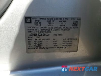 Zdjęcie 12 z 12 samochodu: 2016 GMC SIERRA K1500 SLT VIN:3GTU2NEC2GG317201 - miniatura