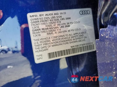 Zdjęcie 13 z 13 samochodu: 2024 AUDI Q3 PREMIUM S LINE 45 VIN:WA1DECF30R1033216 - miniatura