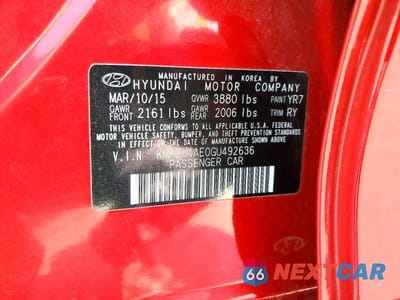 Zdjęcie 13 z 13 samochodu: 2016 HYUNDAI ELANTRA VALUE EDITION VIN:KMHDH4AE0GU492636 - miniatura