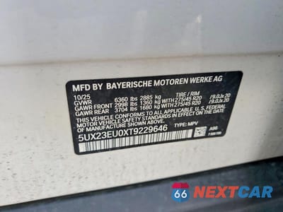 Zdjęcie 13 z 13 samochodu: 2026 BMW X5 XDRIVE40I VIN:5UX23EU0XT9229646 - miniatura
