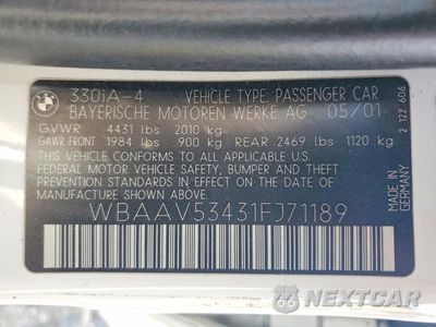 Zdjęcie 12 z 12 samochodu: 2001 BMW 330 I VIN:WBAAV53431FJ71189 - miniatura