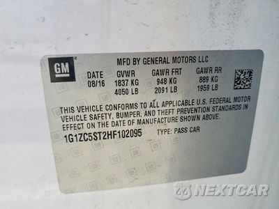 Zdjęcie 12 z 12 samochodu: 2016 CHEV MALIBU VIN:1G1ZC5ST2HF102095 - miniatura
