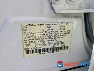 Zdjęcie 13 z 13 samochodu: 2008 NISSAN ALTIMA 2.5 VIN:1N4AL21E18C181675 - miniatura