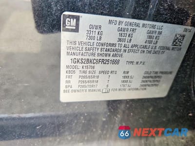 Zdjęcie 13 z 13 samochodu: 2015 GMC YUKON SLT VIN:1GKS2BKC8FR251668 - miniatura