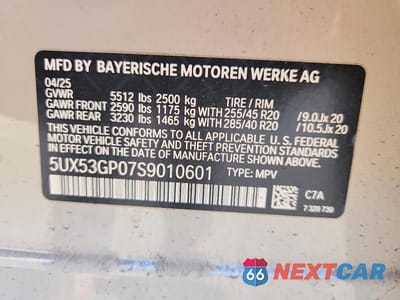 Zdjęcie 13 z 13 samochodu: 2025 BMW X3 30 XDRIVE VIN:5UX53GP07S9010601 - miniatura