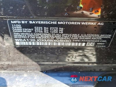 Zdjęcie 12 z 12 samochodu: 2021 BMW 530 XI VIN:WBA13BJ0XMWX05040 - miniatura
