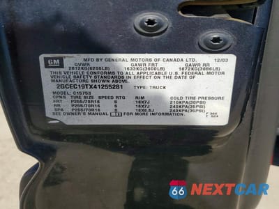 Zdjęcie 12 z 12 samochodu: 2004 CHEVROLET SILVERADO C1500 VIN:2GCEC19TX41255281 - miniatura