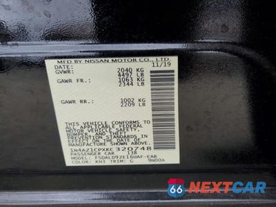 Zdjęcie 12 z 12 samochodu: 2019 NISSAN LEAF SV VIN:1N4AZ1CPXKC320748 - miniatura