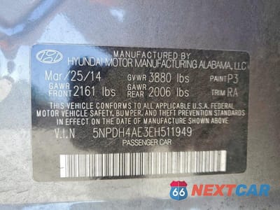 Zdjęcie 13 z 13 samochodu: 2014 HYUNDAI ELANTRA SE VIN:5NPDH4AE3EH511949 - miniatura
