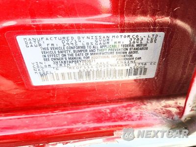 Zdjęcie 12 z 12 samochodu: 2014 NISSAN SENTRA SV VIN:3N1AB7AP8EY283671 - miniatura