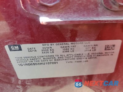 Zdjęcie 12 z 12 samochodu: 2017 CHEVROLET VOLT PREMIER VIN:1G1RD6S53HU107001 - miniatura