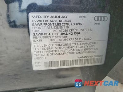 Zdjęcie 14 z 14 samochodu: 2020 AUDI Q5 PREMIUM VIN:WA1ANAFY5L2065969 - miniatura