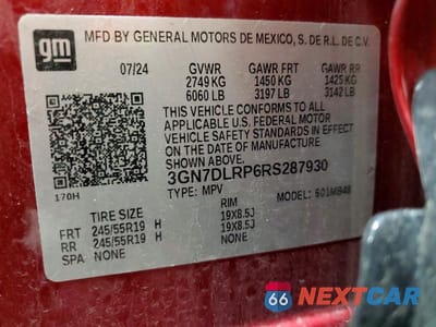 Zdjęcie 12 z 12 samochodu: 2024 CHEVROLET EQUINOX 2LT VIN:3GN7DLRP6RS287930 - miniatura