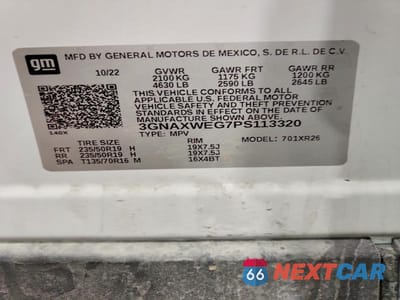 Zdjęcie 14 z 14 samochodu: 2023 CHEVROLET EQUINOX RS VIN:3GNAXWEG7PS113320 - miniatura