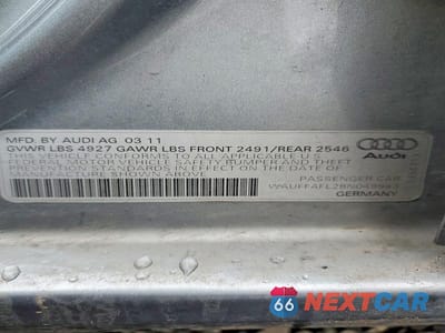 Zdjęcie 12 z 12 samochodu: 2011 AUDI A4 PREMIUM PLUS VIN:WAUFFAFL2BN049963 - miniatura