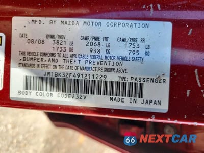 Zdjęcie 12 z 12 samochodu: 2009 MAZDA 3 I VIN:JM1BK32F491211229 - miniatura