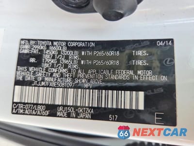 Zdjęcie 13 z 13 samochodu: 2014 LEXUS GX 460 PREMIUM VIN:JTJJM7FX8E5081097 - miniatura