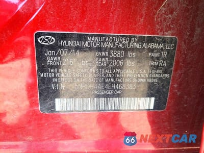 Zdjęcie 12 z 12 samochodu: 2014 HYUNDAI ELANTRA SE VIN:5NPDH4AE4EH468383 - miniatura