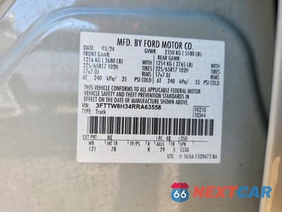 Zdjęcie 12 z 12 samochodu: 2024 FORD MAVERICK XLT VIN:3FTTW8H34RRA63558 - miniatura