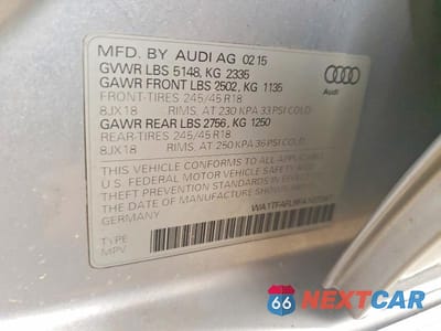 Zdjęcie 12 z 12 samochodu: 2015 AUDI A4 ALLROAD PREMIUM VIN:WA1TFAFL8FA107247 - miniatura