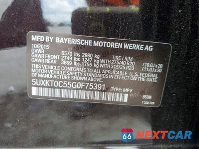 Zdjęcie 12 z 12 samochodu: 2016 BMW X5 XDR40E VIN:5UXKT0C55G0F75391 - miniatura