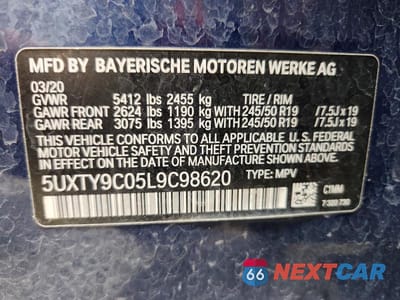 Zdjęcie 14 z 14 samochodu: 2020 BMW X3 XDRIVEM40I VIN:5UXTY9C05L9C98620 - miniatura