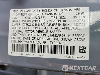 Zdjęcie 13 z 13 samochodu: 2020 HONDA CRV AWD VIN:2HKRW2H98LH630179 - miniatura
