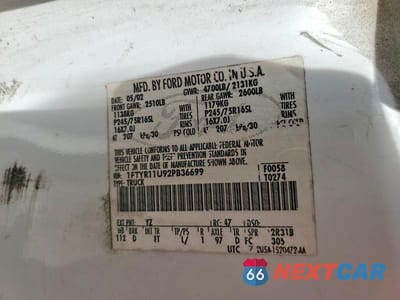 Zdjęcie 12 z 12 samochodu: 2002 FORD RANGER VIN:1FTYR11U92PB36699 - miniatura