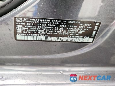 Zdjęcie 12 z 12 samochodu: 2017 VOLKSWAGEN PASSAT SE VIN:1VWBT7A3XHC078813 - miniatura