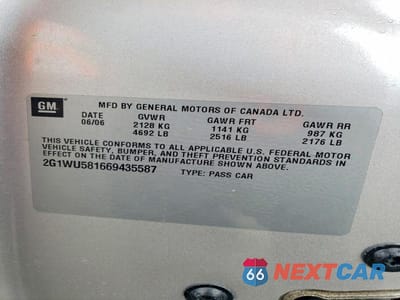Zdjęcie 12 z 12 samochodu: 2006 CHEVROLET IMPALA LTZ VIN:2G1WU581669435587 - miniatura