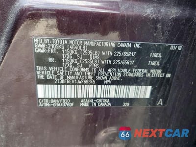 Zdjęcie 14 z 14 samochodu: 2018 TOYOTA RAV4 LE VIN:2T3BFREV1JW769345 - miniatura
