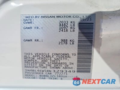 Zdjęcie 13 z 13 samochodu: 2024 NISSAN ALTIMA 2.5 SL VIN:1N4BL4EW5RN329349 - miniatura