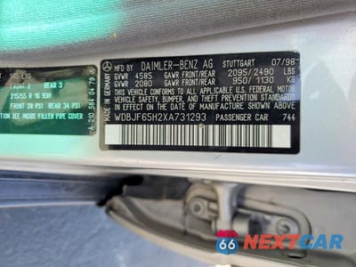 Zdjęcie 12 z 12 samochodu: 1999 MERCEDES-BENZ E 320 VIN:WDBJF65H2XA731293 - miniatura