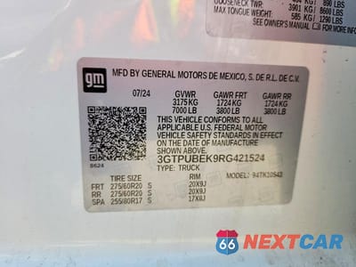 Zdjęcie 12 z 12 samochodu: 2024 GMC SIERRA K1500 SLE VIN:3GTPUBEK9RG421524 - miniatura