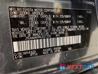 Zdjęcie 13 z 13 samochodu: 2021 TOYOTA VENZA XLE VIN:JTEAAAAH9MJ021338 - miniatura