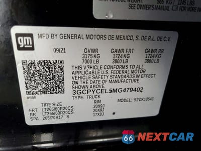 Zdjęcie 12 z 12 samochodu: 2021 CHEVROLET SILVERADO K1500 TRAIL BOSS CUSTOM VIN:3GCPYCEL5MG479402 - miniatura